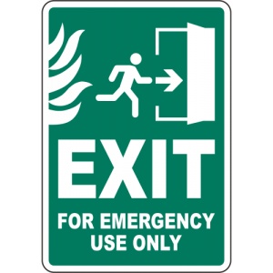 Indicator Exit For Emergency Use Only Sign, Sticker autocolant