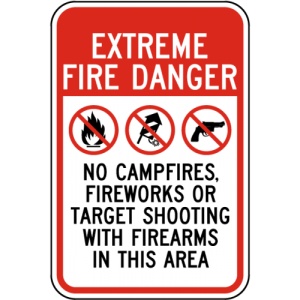 Indicator Extreme Fire Danger Sign, Sticker autocolant