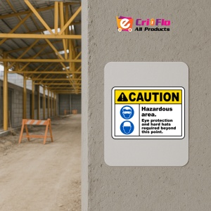 Indicator Eye Protection and Hard Hats Sign, Sticker autocolant - Img 5