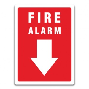 Indicator FIRE ALARM SIGN, Sticker autocolant