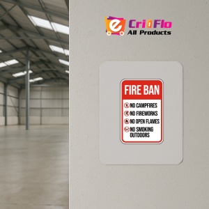 Indicator Fire Ban Sign, Sticker autocolant - Img 3