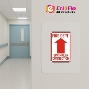 Indicator Fire Department. Sprinkler Connection Up Arrow Sign, Sticker autocolant - Img 4