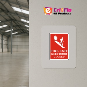 Indicator Fire Exit Keep Door Closed Sign, Sticker autocolant - Img 3
