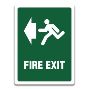Indicator FIRE EXIT LEFT SIGN, Sticker autocolant