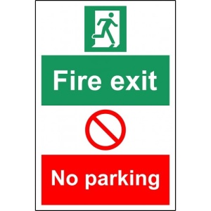 Indicator Fire exit no parking, Sticker autocolant