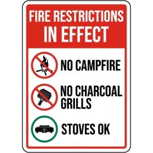 Indicator Fire Restrictions In Effect Sign, Sticker autocolant