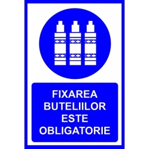 Indicator Fixarea buteliilor este obligatorie, Sticker autocolant
