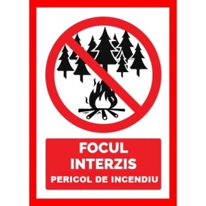 Indicator Focul interzis pericol de incendiu, Sticker autocolant