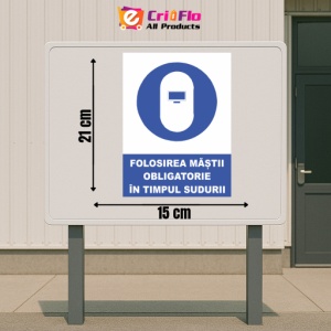 Indicator Folosirea mastii obligatorie in timpul sudurii, Sticker autocolant - Img 2