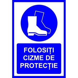 Indicator Folositi cizme de protectie, Sticker autocolant
