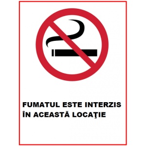 Indicator Fumatul este interzis in aceasta locatie, Sticker autocolant