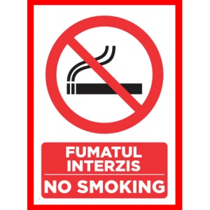 Indicator Fumatul interzis no smoking, Sticker autocolant