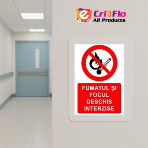 Indicator Fumatul si focul deschis interzise indicator de interzicere, Sticker autocolant - Img 5