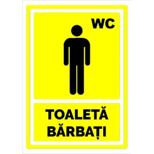 Indicator Galben pentru wc toaleta barbati, Sticker autocolant