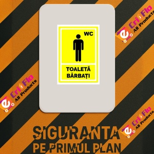 Indicator Galben pentru wc toaleta barbati, Sticker autocolant - Img 2