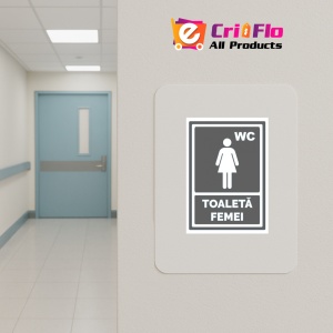 Indicator Gri toaleta pentru femei, Sticker autocolant - Img 4