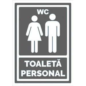Indicator Gri toaleta personal, Sticker autocolant