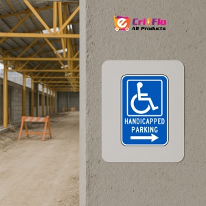 Indicator Handicapped Parking Sign Right Arrow, Sticker autocolant - Img 5