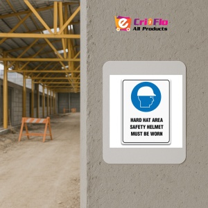 Indicator HARD HAT SIGNS for AREA SAFETY HELMET MUST BE WORN, Sticker autocolant - Img 5
