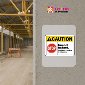 Indicator Hard Hats Required In This Area Sign, Sticker autocolant - Img 5