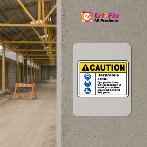 Indicator Hazardous Area PPE Required Sign, Sticker autocolant - Img 5