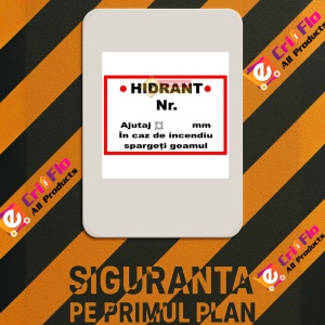 Indicator Hidrant numar in caz de incendiu spargeti geamul, Sticker autocolant - Img 2
