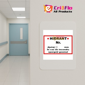 Indicator Hidrant numar in caz de incendiu spargeti geamul, Sticker autocolant - Img 4