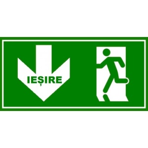 Indicator Iesire cu sageata in jos, Sticker autocolant