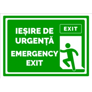 Indicator Iesire de urgenta emergency exit dreapta, Sticker autocolant - Img 1