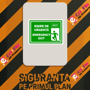 Indicator Iesire de urgenta emergency exit dreapta, Sticker autocolant - Img 2