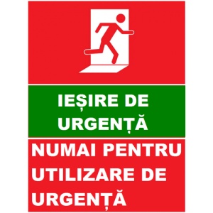 Indicator Iesire de urgenta numai pentru utilizare de urgenta, Sticker autocolant