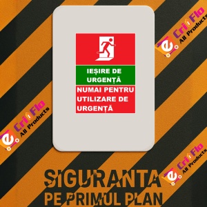 Indicator Iesire de urgenta numai pentru utilizare de urgenta, Sticker autocolant - Img 2