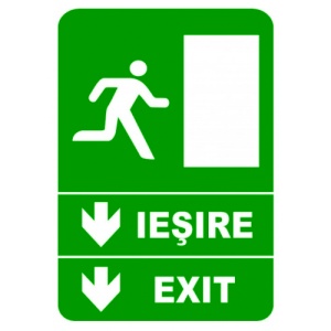 Indicator Iesire exit directie in jos, Sticker autocolant