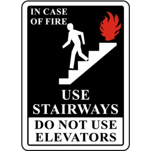 Indicator In Case of Fire Use Staircase Sign, Sticker autocolant