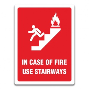 Indicator IN CASE OF FIRE USE STAIRS SIGN, Sticker autocolant