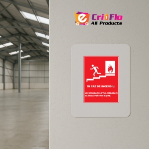 Indicator In caz de incendiu nu utilizati liftul utilizati scarile, Sticker autocolant - Img 3