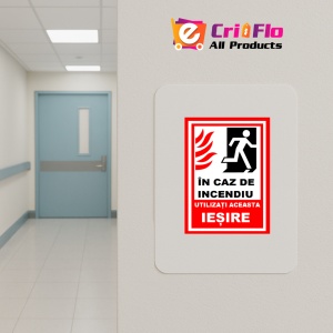 Indicator In caz de incendiu utilizati aceasta iesire, Sticker autocolant - Img 4