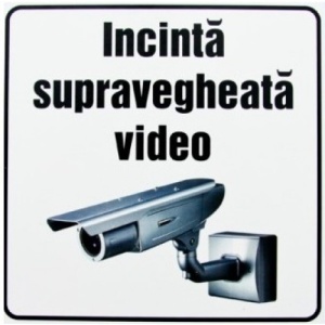 Indicator Incinta supravegheata video, Sticker autocolant