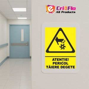 Indicator Indicator atentie pericol taiere degete, Sticker autocolant - Img 5