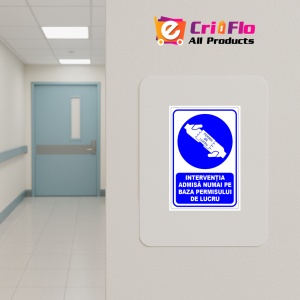 Indicator Interventia admisa numai pe baza permisului de lucru, Sticker autocolant - Img 4
