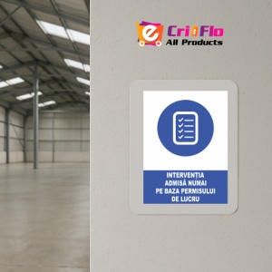 Indicator Interventia admisa numai pe baza permisului de lucru, Sticker autocolant - Img 4