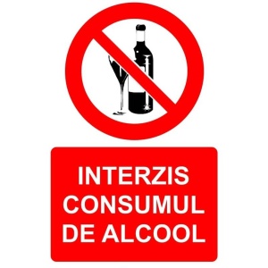 Indicator Interzis consumul de alcool indicator de interzicere, Sticker autocolant
