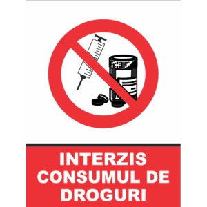 Indicator Interzis consumul de droguri, Sticker autocolant