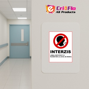 Indicator Interzis limbaj nepotrivit si injuraturi la locul de munca, Sticker autocolant - Img 4