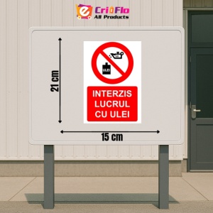 Indicator Interzis lucrul cu ulei indicator de interzicere, Sticker autocolant - Img 2