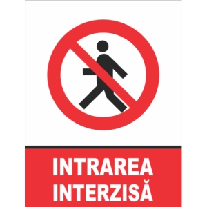 Indicator Intrarea interzisa, Sticker autocolant