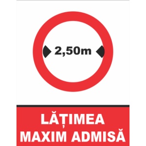 Indicator Latimea maxim admisa, Sticker autocolant