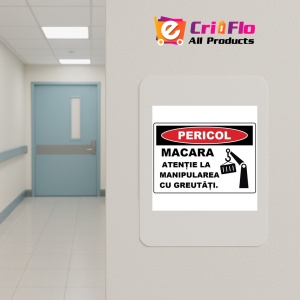 Indicator Macara atentie la manipularea cu greutati, Sticker autocolant - Img 4