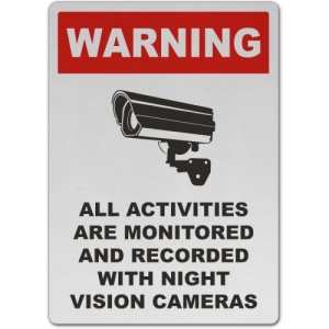 Indicator Monitored By Night Vision Camera Sign, Sticker autocolant