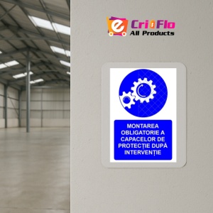 Indicator Montarea obligatorie a capacelor de protectie dupa interventie indicator de obligativitate, Sticker autocolant - Img 4